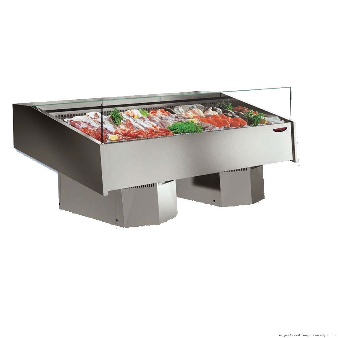 CLEARANCE - Multiplexable Serve-over Refrigerated Fish Open Display 1540mm - FSG1500-VIC975