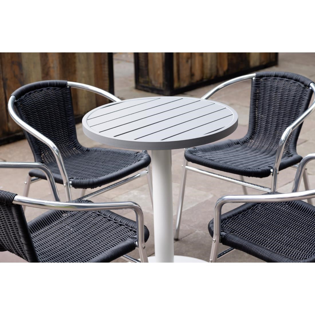 Bolero Cast Iron Round Table Base White - FT029