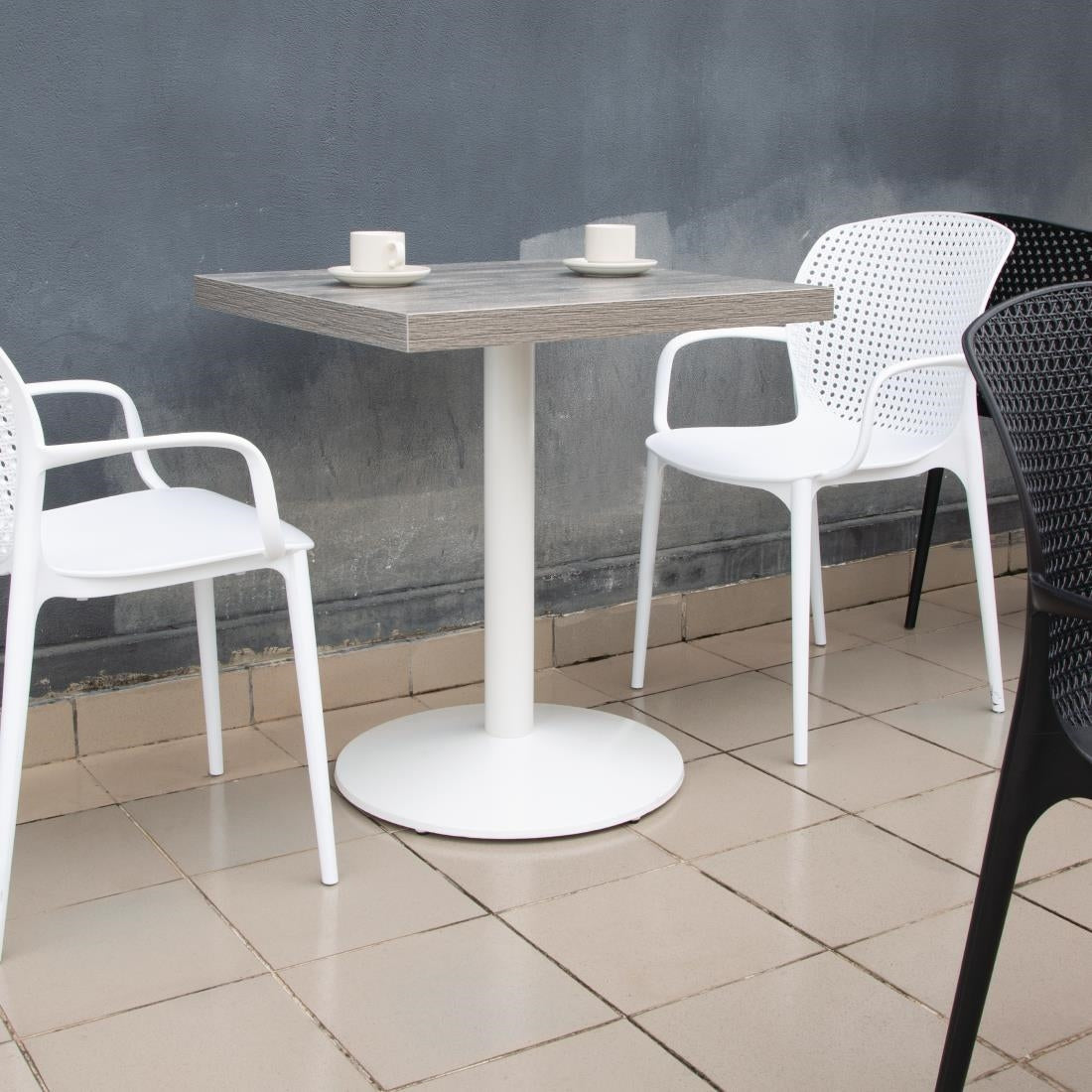 Bolero Cast Iron Round Table Base White - FT029