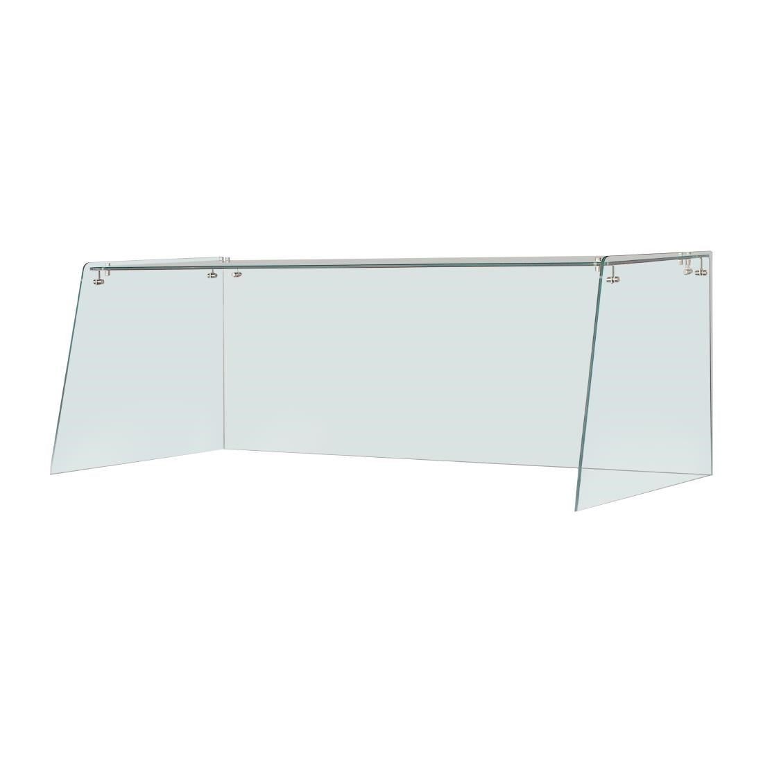 Straight Glass Sneeze Guard Assembly for 3 Door Counter