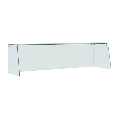 Straight Glass Sneeze Guard Assembly for 4 Door Counter