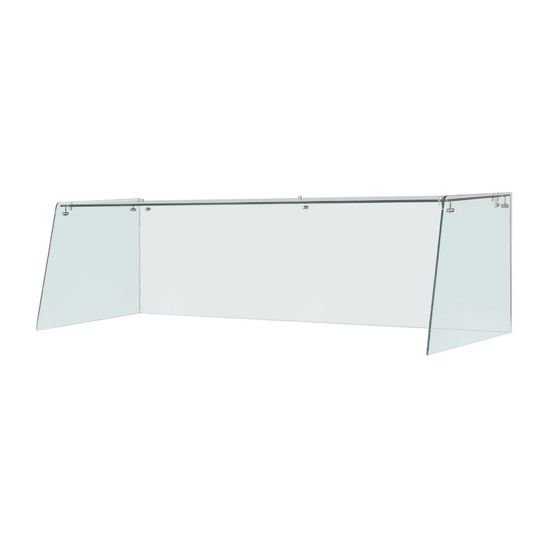 Straight Glass Sneeze Guard Assembly for 4 Door Counter