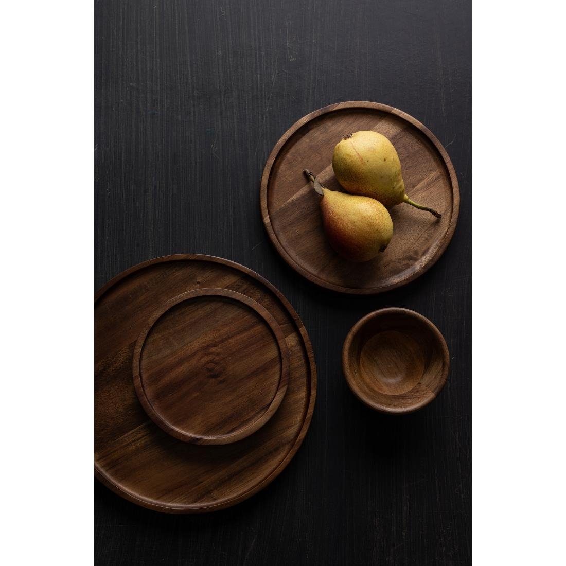 Olympia Acacia Round Plates 250(D)mm - FT612