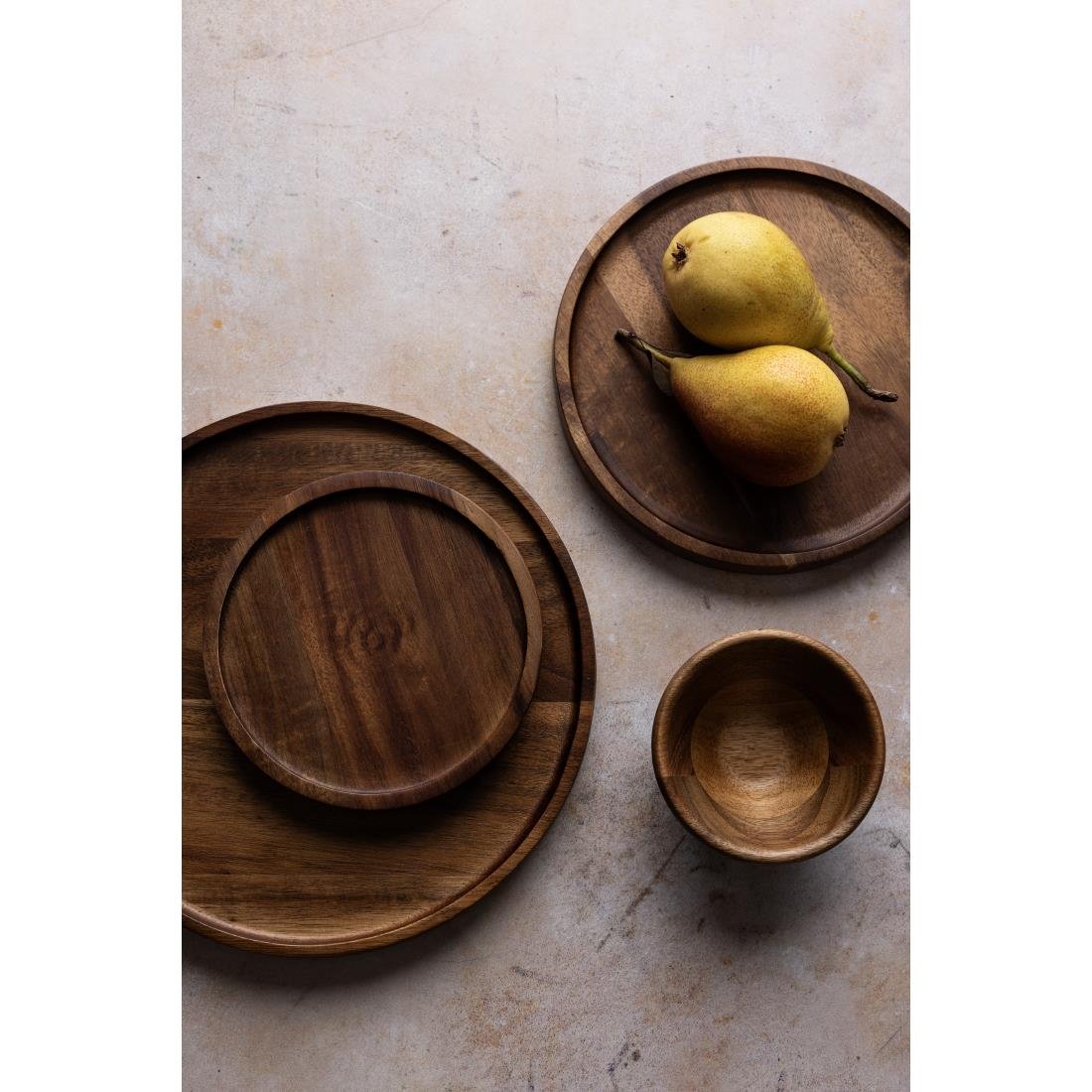 Olympia Acacia Round Plates 250(D)mm - FT612