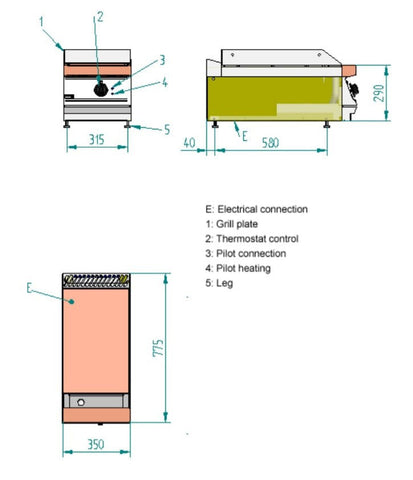 Fagor 700 Series Lpg Chrome 1 Zone Fry Top With Thermostatic Control FTG-C7-05LLPG