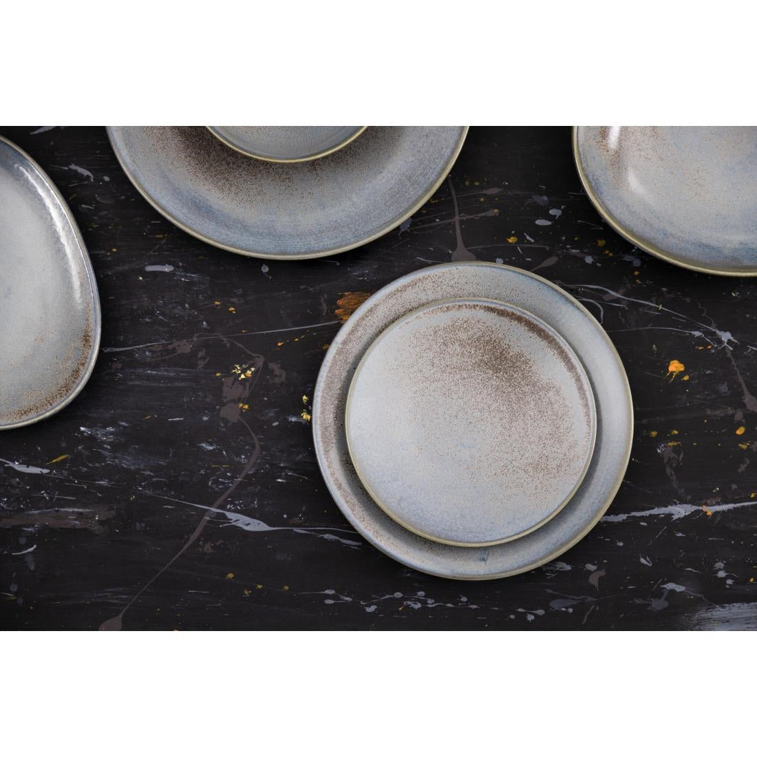 Olympia Ember Blue Coupe Plates 275mm (4 Pack) - FU170