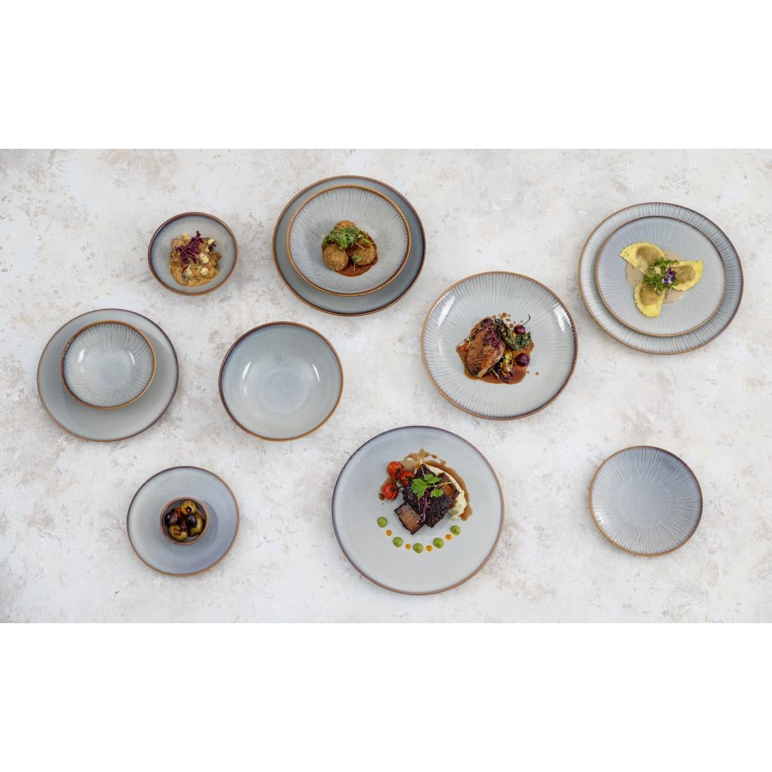 Olympia Drift Grey Plain Coupe Bowls 155mm (6 Pack) - FU192