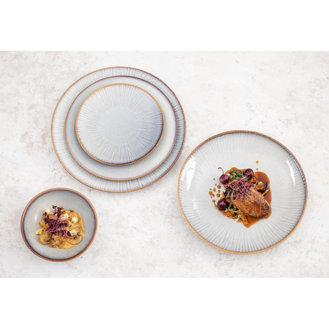 Olympia Drift Grey Embossed Coupe Plates 180mm (6 Pack) - FU196