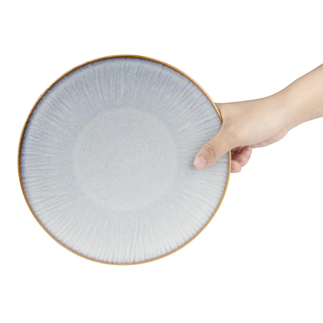 Olympia Drift Grey Embossed Coupe Plates 220mm (6 Pack) - FU195