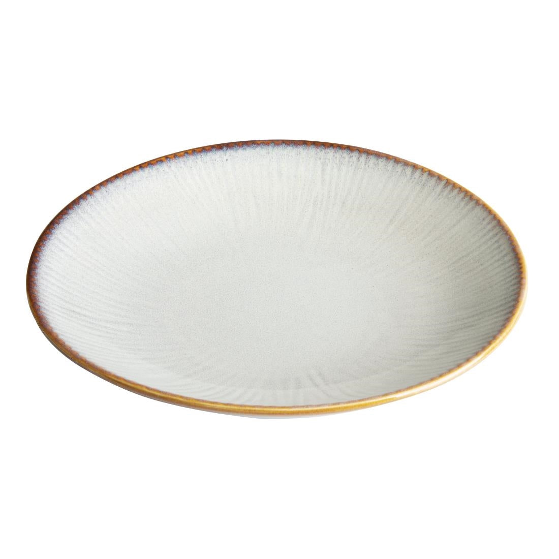 Olympia Drift Grey Embossed Coupe Low Bowls 260mm (4 Pack) - FU197