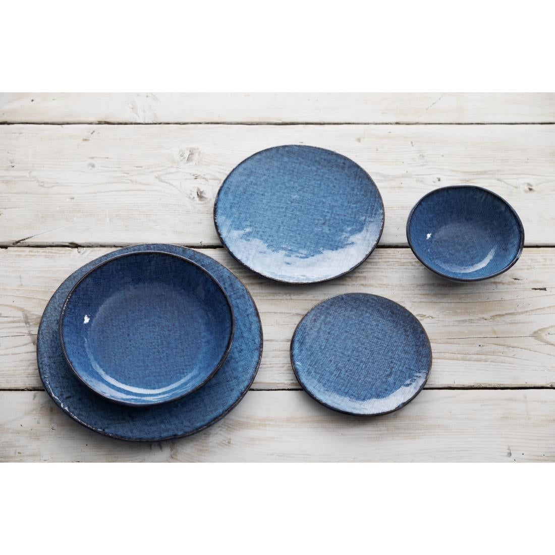 Olympia Denim Blue Coupe Plates 230mm (6 Pack) - FU221