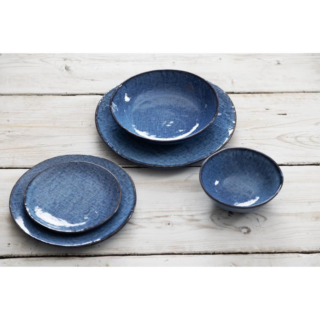 Olympia Denim Blue Coupe Plates 230mm (6 Pack) - FU221