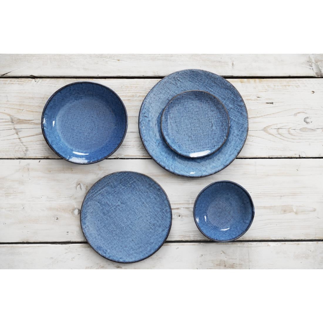 Olympia Denim Blue Coupe Plates 230mm (6 Pack) - FU221