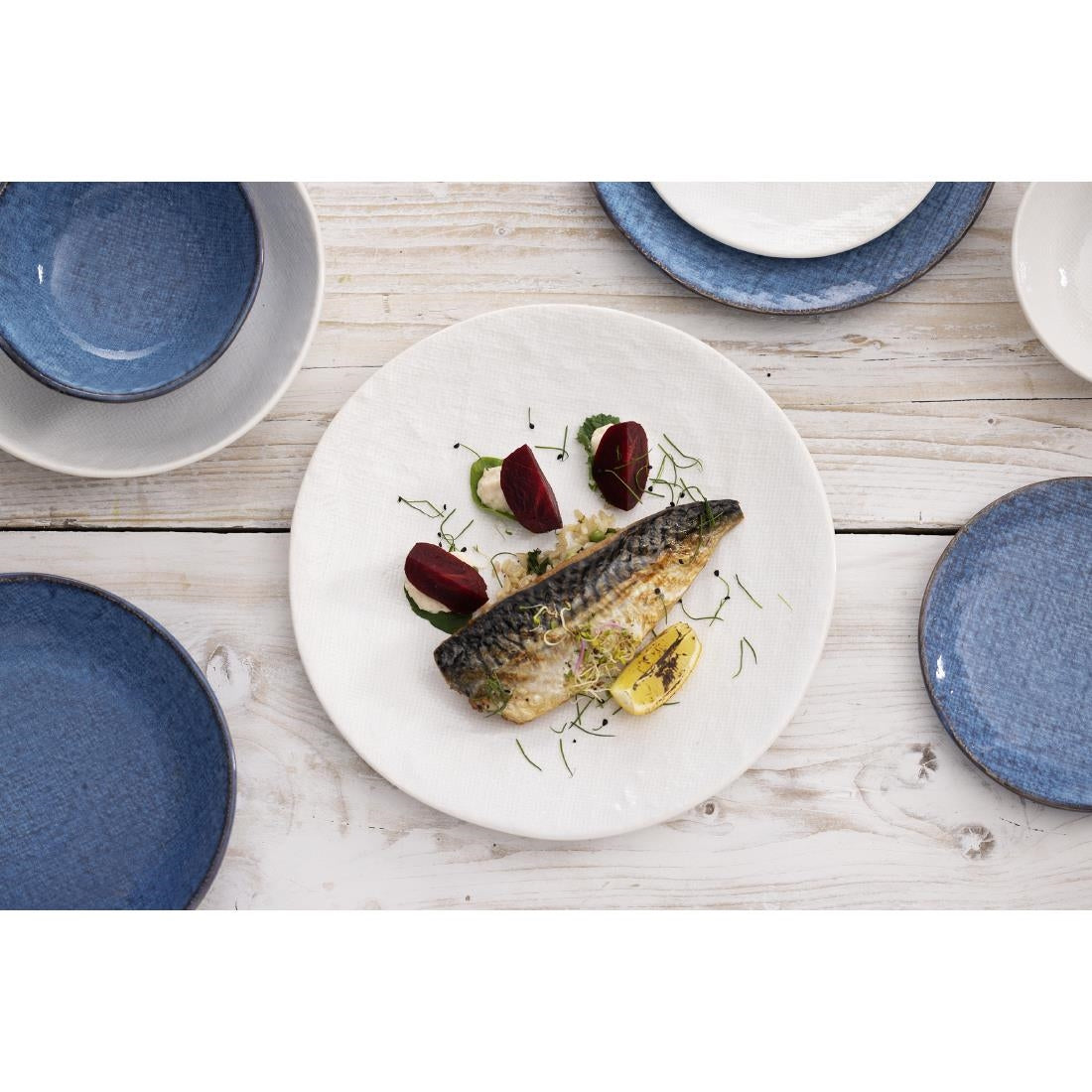 Olympia Denim White Coupe Plates 285mm (4 Pack) - FU227