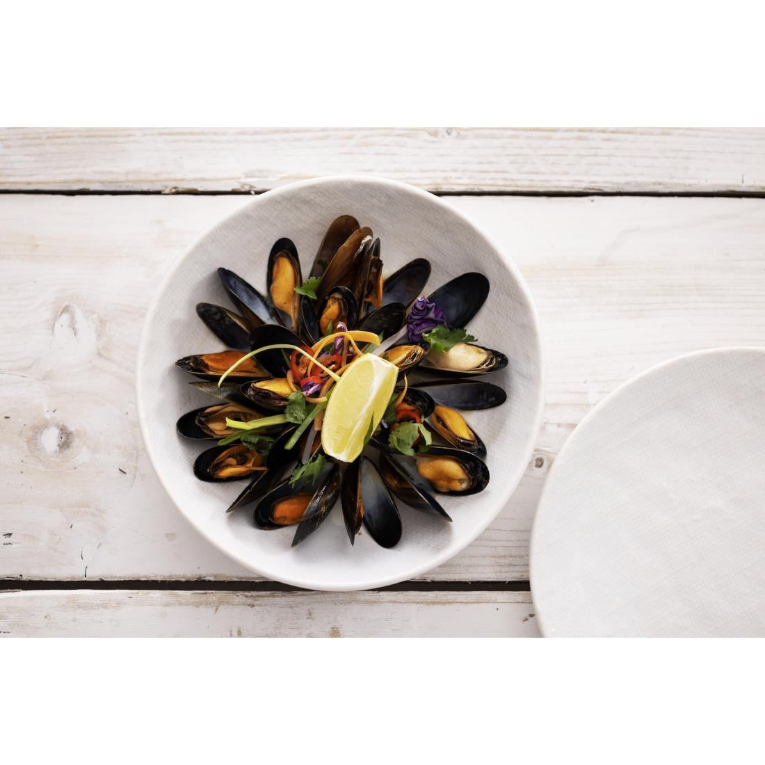 Olympia Denim White Coupe Bowls 220mm (6 Pack) - FU228