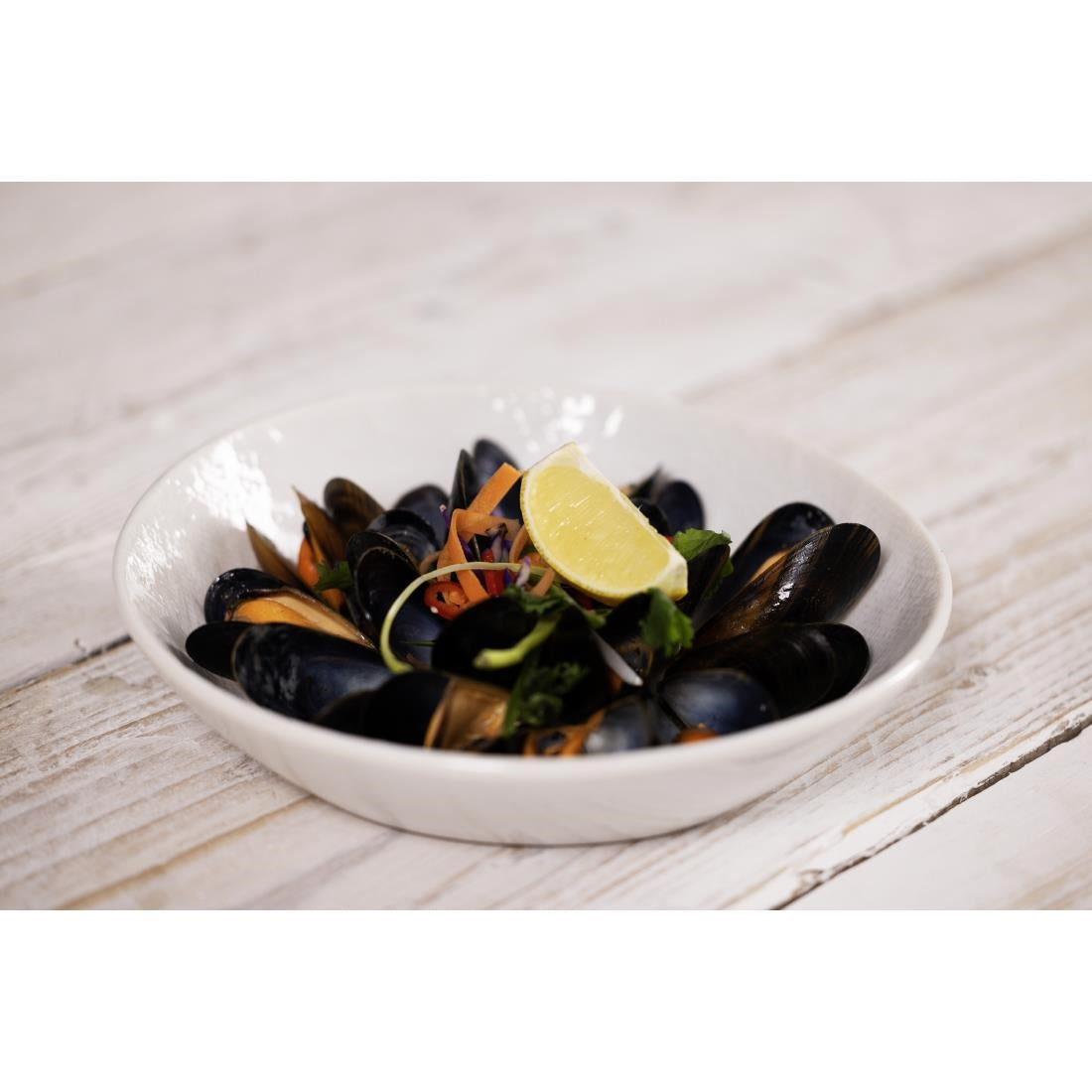 Olympia Denim White Coupe Bowls 220mm (6 Pack) - FU228