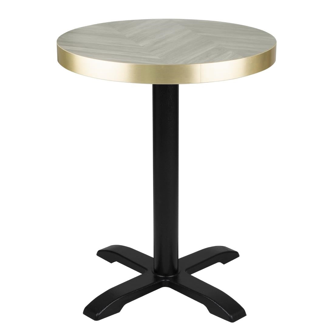 Bolero Pre-Drilled Round Table Top Chevron Design 600mm - FU511