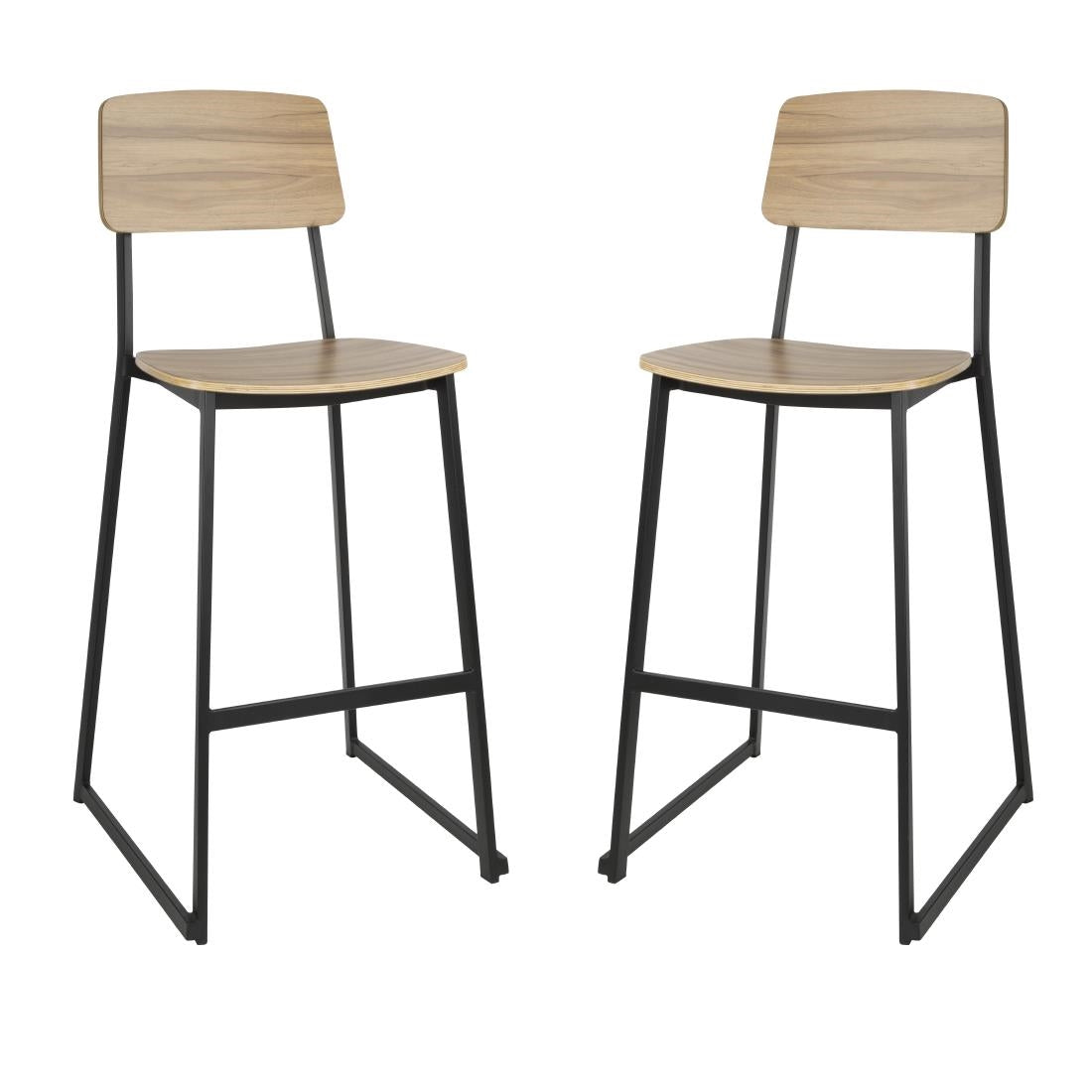 Bolero Beaufort Wooden Interior High Stools (2 Pack) - FU525