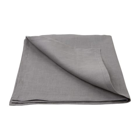 Olympia Linen Table Napkin Grey 400x400mm (12 Pack) - FW698