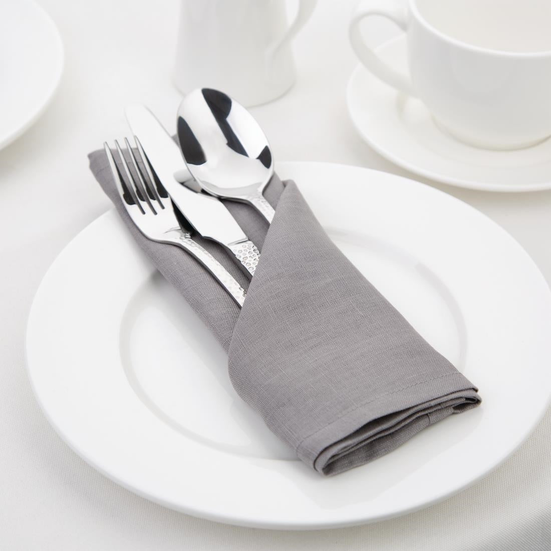 Olympia Linen Table Napkin Grey 400x400mm (12 Pack) - FW698