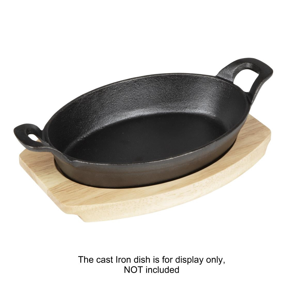 Olympia Hevea Board for Cast Iron Oval Eared Dish 260x165mm (FW817) - FW977