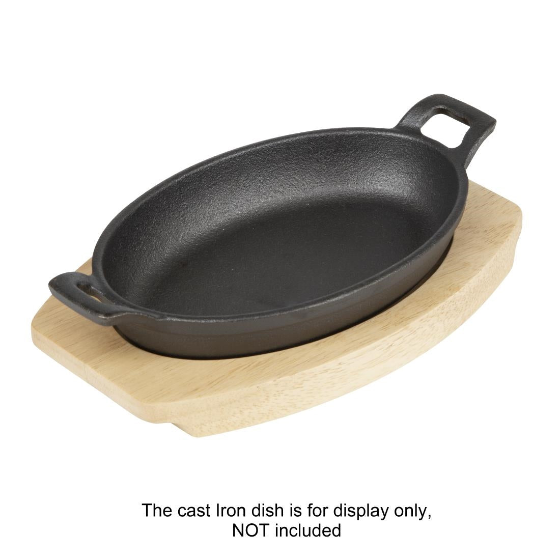 Olympia Hevea Board for Cast Iron Oval Eared Dish 230x135mm (FW818) - FW978