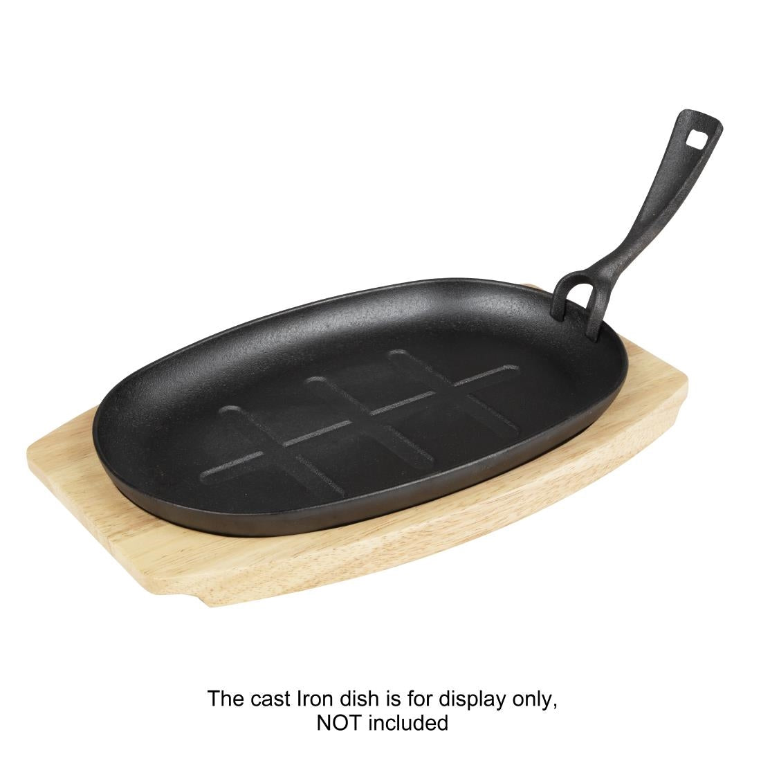 Olympia Hevea Board for Cast Iron Oval Sizzler 335x205mm (GJ557) - FW979