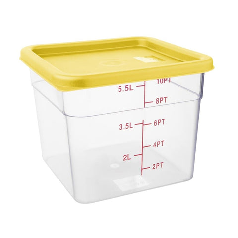 Hygiplas Square Food Storage Container Lid Yellow Medium - FX138