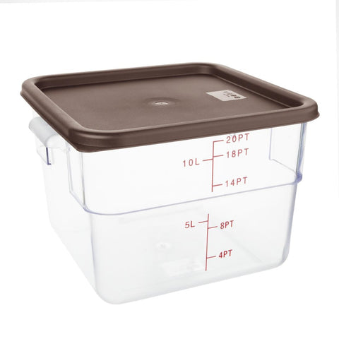 Hygiplas Square Food Storage Container Lid Brown Large - FX142
