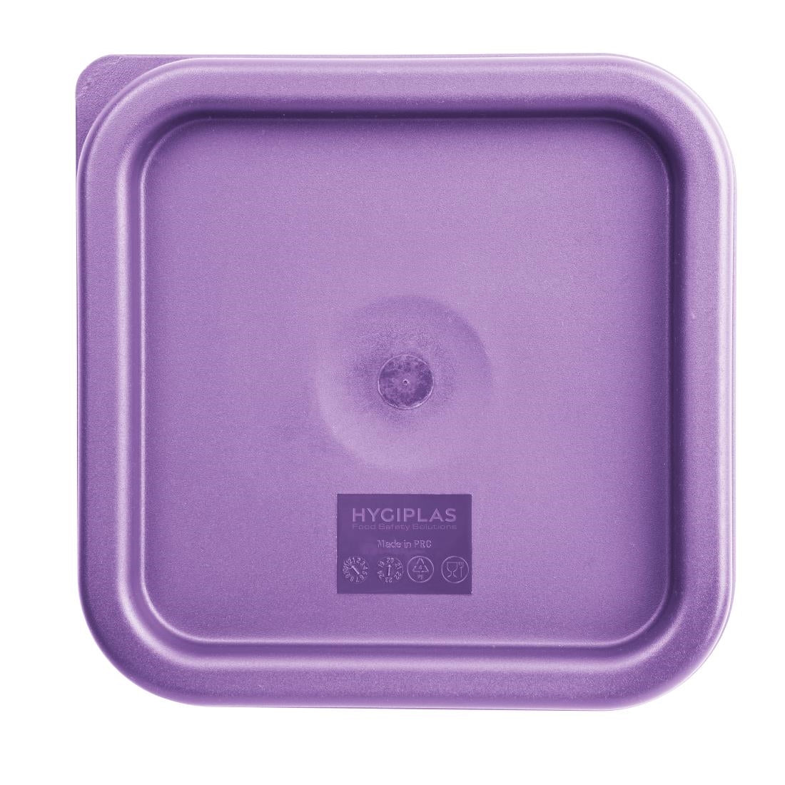 Hygiplas Square Food Storage Container Lid Purple Small - FX143