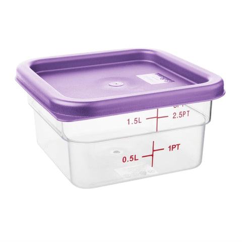 Hygiplas Square Food Storage Container Lid Purple Small - FX143