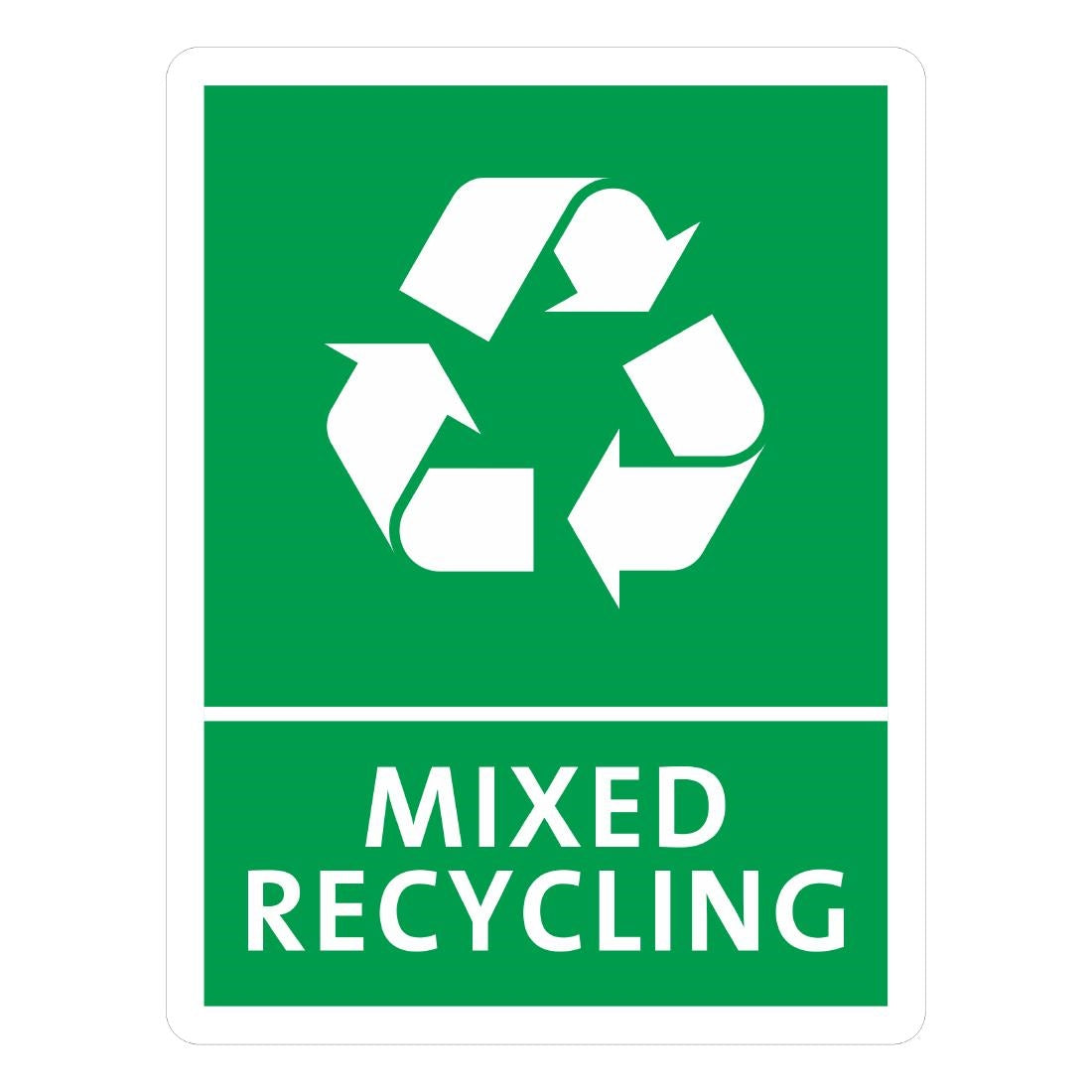 Jantex Slim Bin Mixed Recycling Label - FX196