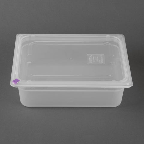 Hygiplas Click PP 1/2 GN Container with Lid & 7 Colour Clips 100mm 5.9 Ltr (4 Pack) - FZ089