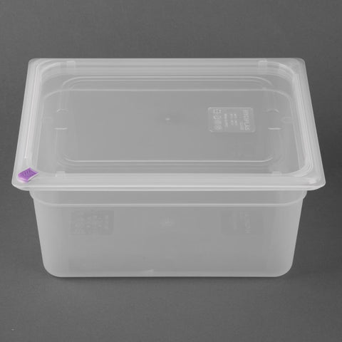 Hygiplas Click PP 1/2 GN Container with Lid & 7 Colour Clips 150mm 8.9Ltr (4 Pack) - FZ090
