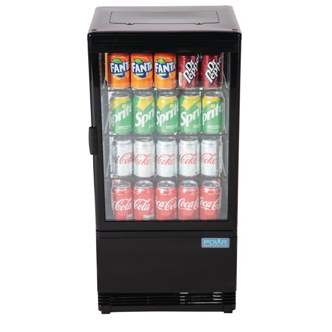 Polar C-Series Energy Efficient Display Fridge Black - 68Ltr