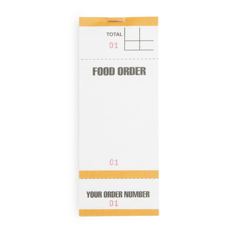 Olympia Recyclable Bar Food Order Pads with Tickets Single Leaf (Pack of 50)