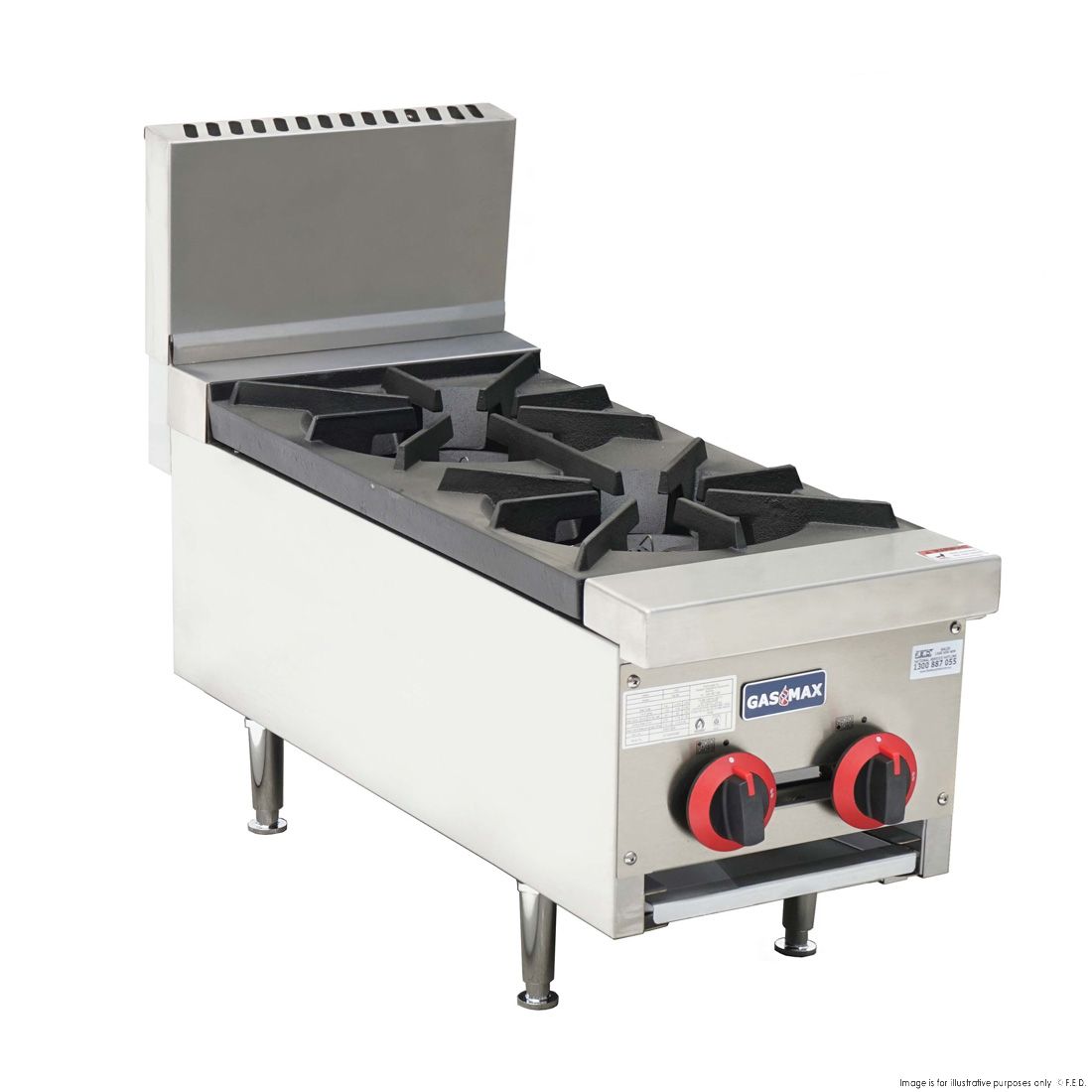 GasMax RB-2E Cook Top 2 Burner With Flame Failure - Natural Gas/LPG