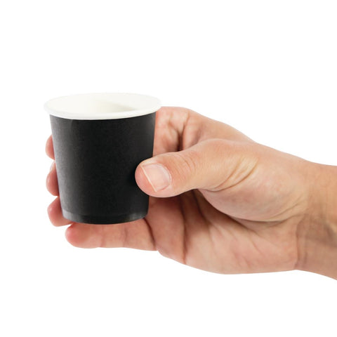 Fiesta Recyclable Espresso Takeaway Cups Black 114ml (Pack of 1000) - GF018