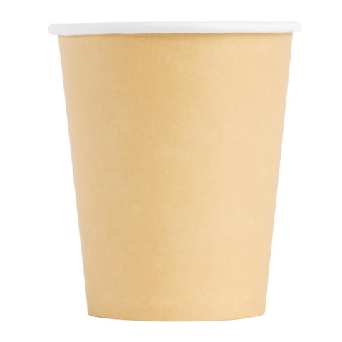 Fiesta Recyclable Takeaway Coffee Cups Single Wall Brown 225ml (Pack of 1000) - GF030