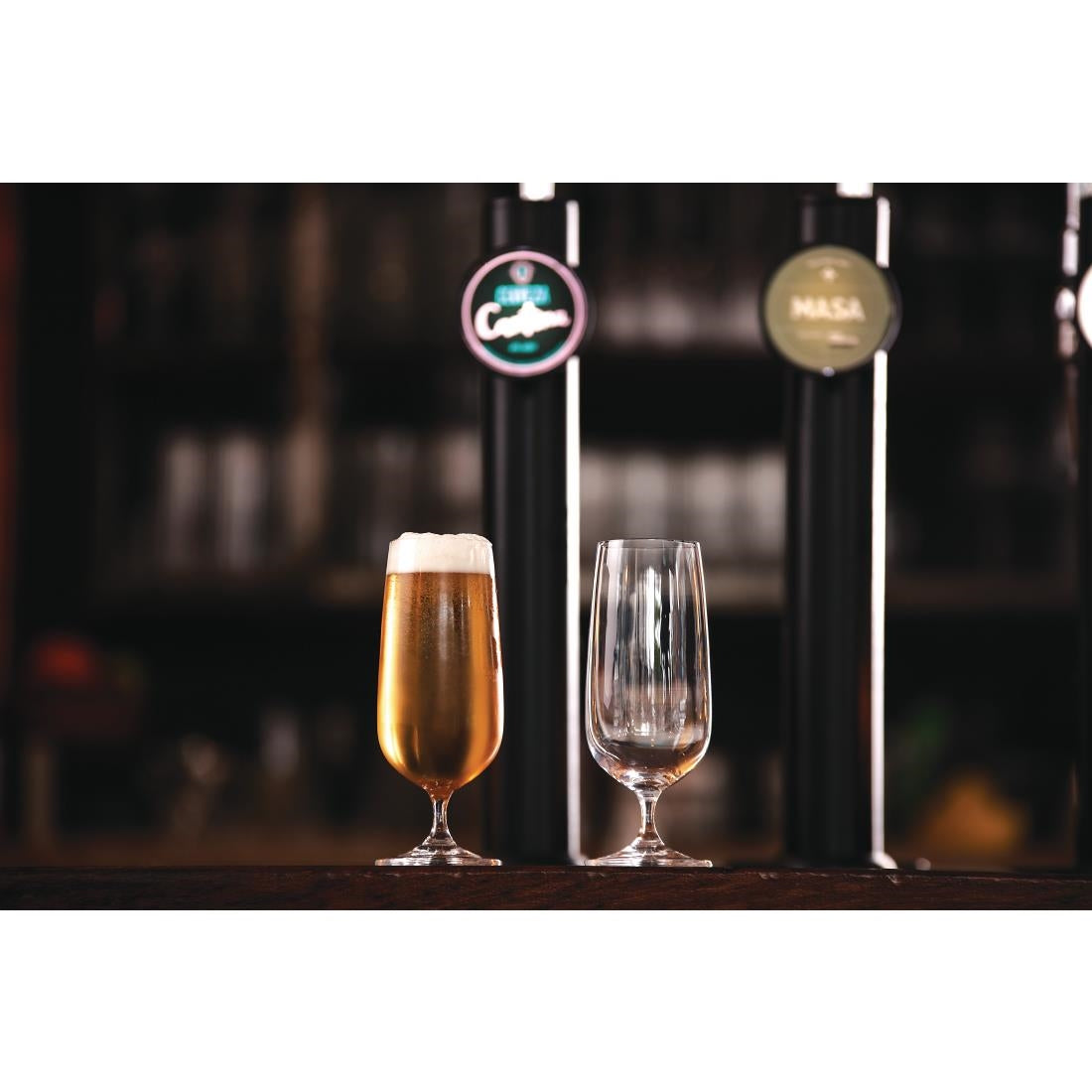 Olympia Bar Collection Crystal Stemmed Beer Glasses 410ml (6 Pack) - GF742