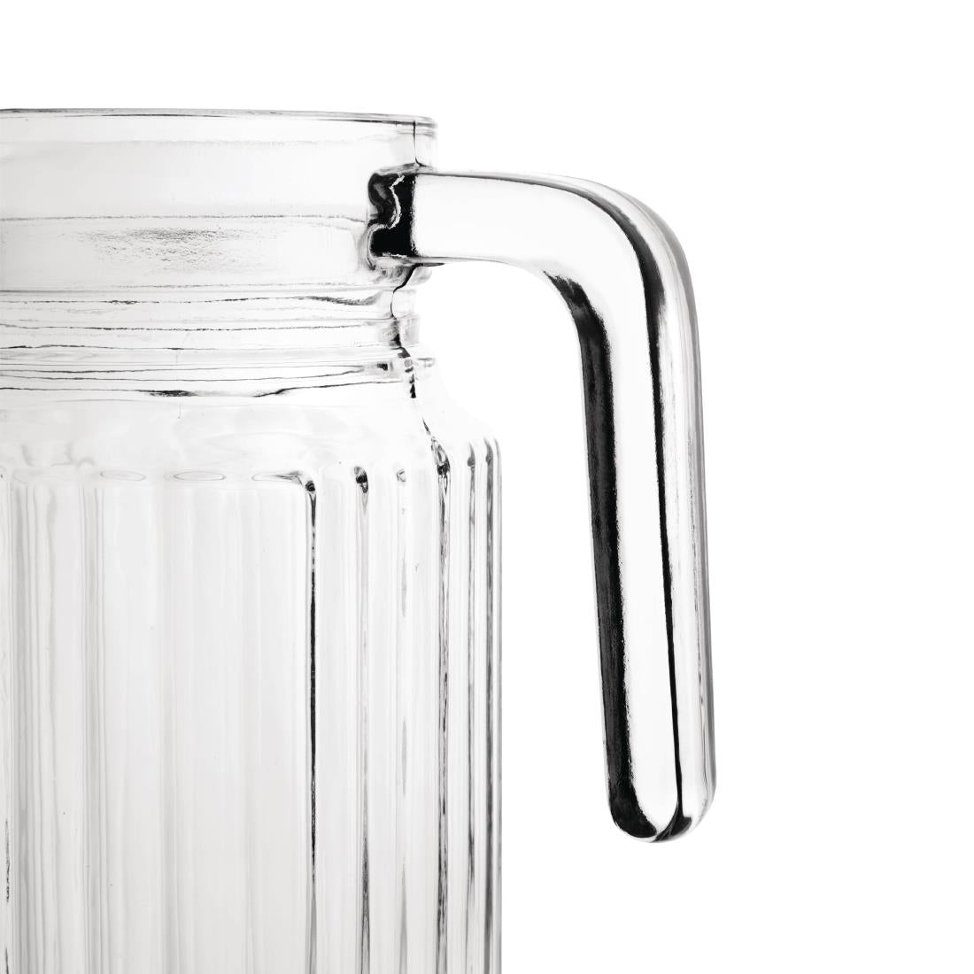 Olympia Ribbed Glass Jugs 1Ltr (6 Pack) - GF922