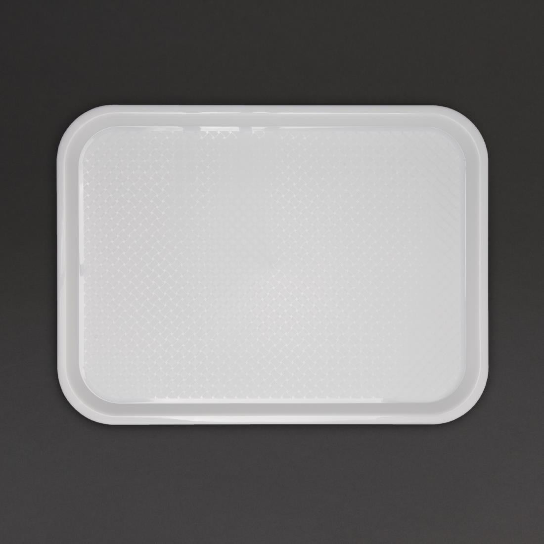 Olympia Kristallon Polypropylene Fast Food Tray White Large 450mm - GF997