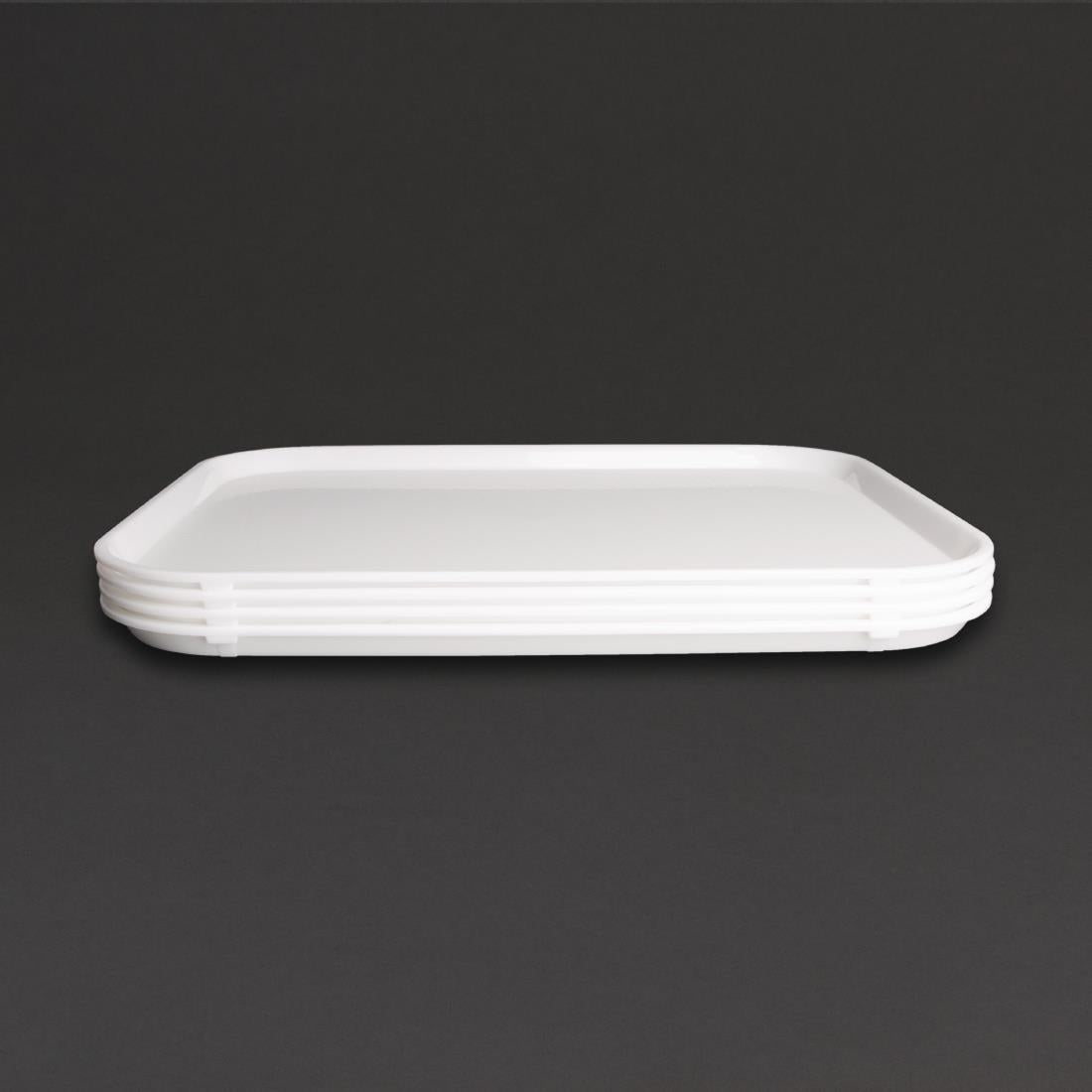 Olympia Kristallon Polypropylene Fast Food Tray White Large 450mm - GF997