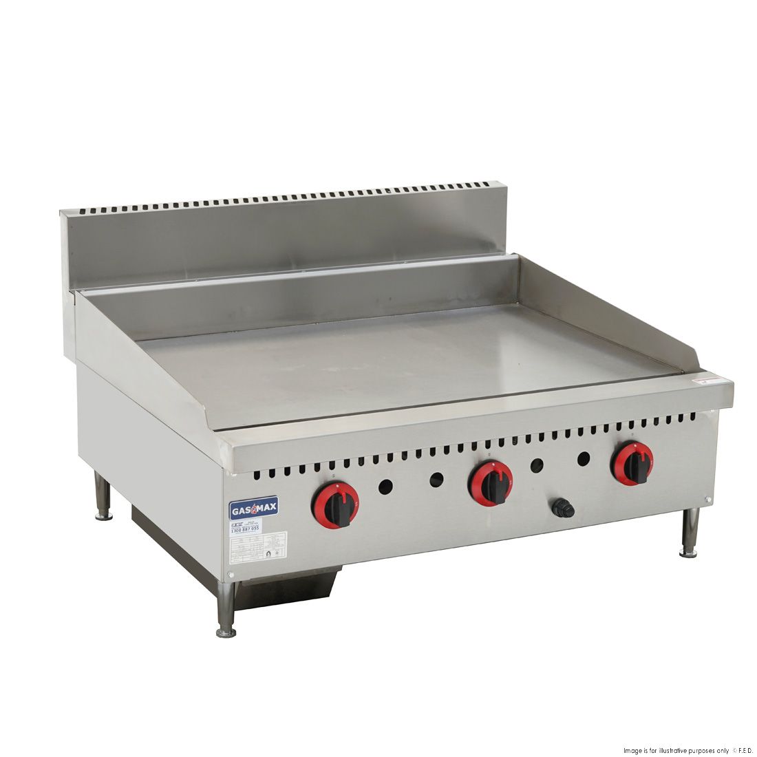 GasMax GG-36 Three Burner Griddle Top - Natural Gas/LPG