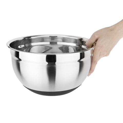 Vogue Stainless Steel Mixing Bowl with Silicone Base 5Ltr - GG022