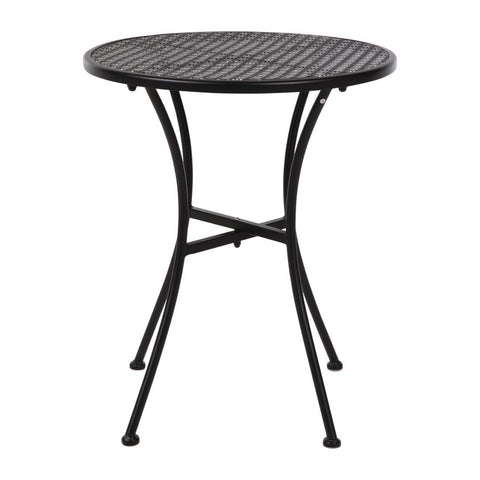 Bolero Black Steel Patterned Round Bistro Table Black 600mm - GG705