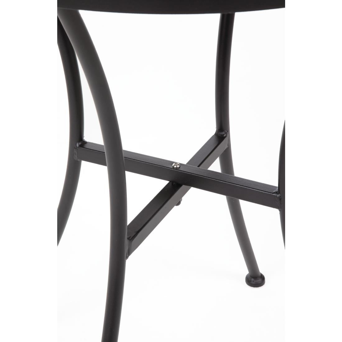 Bolero Black Steel Patterned Round Bistro Table Black 600mm - GG705
