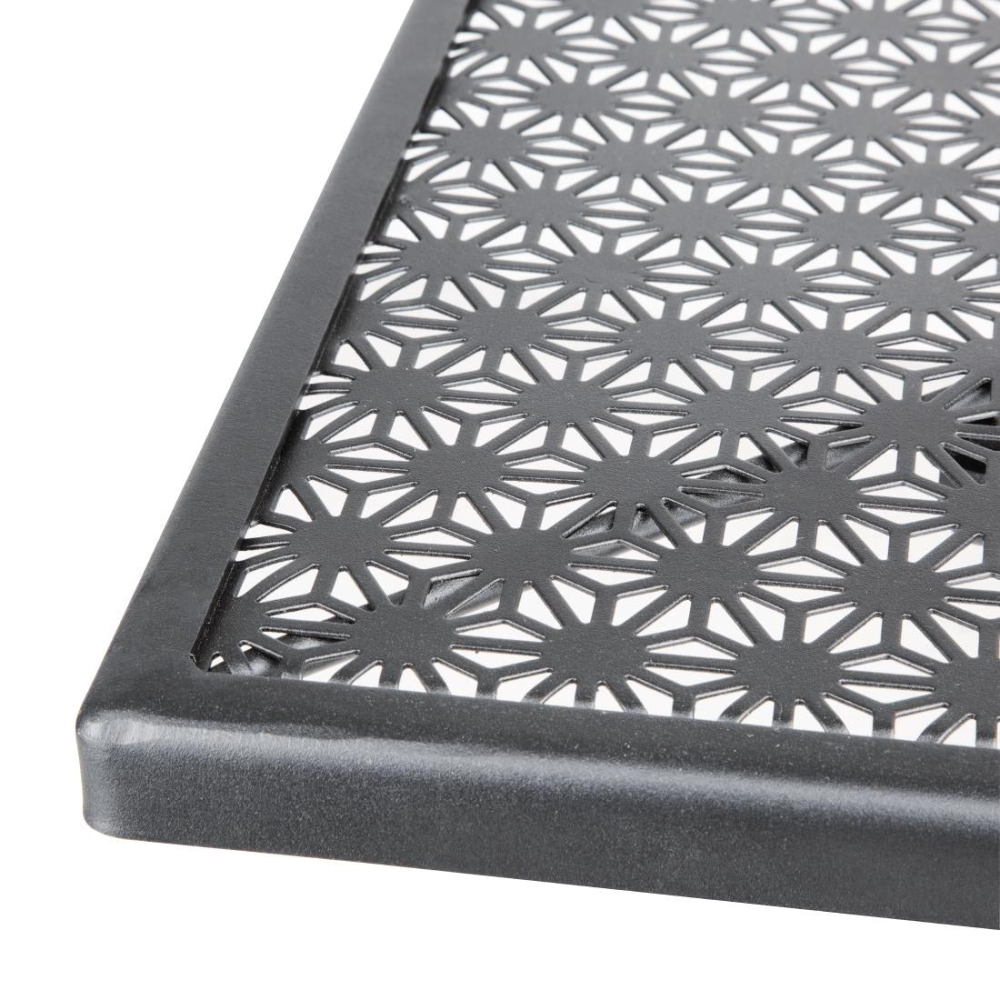 Bolero Black Steel Patterned Square Bistro Table 700mm - GG706