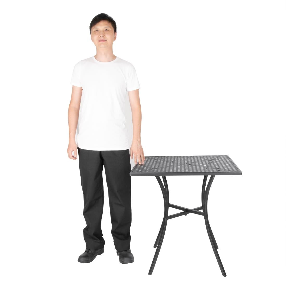 Bolero Black Steel Patterned Square Bistro Table 700mm - GG706