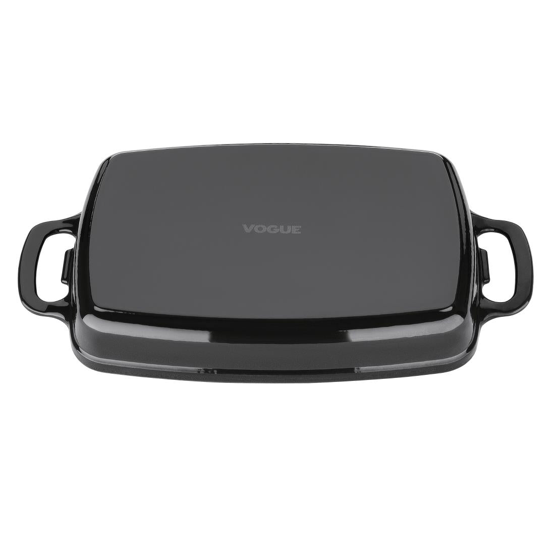 Vogue Black Rectangular Cast Iron Dish 2.8Ltr - GH324